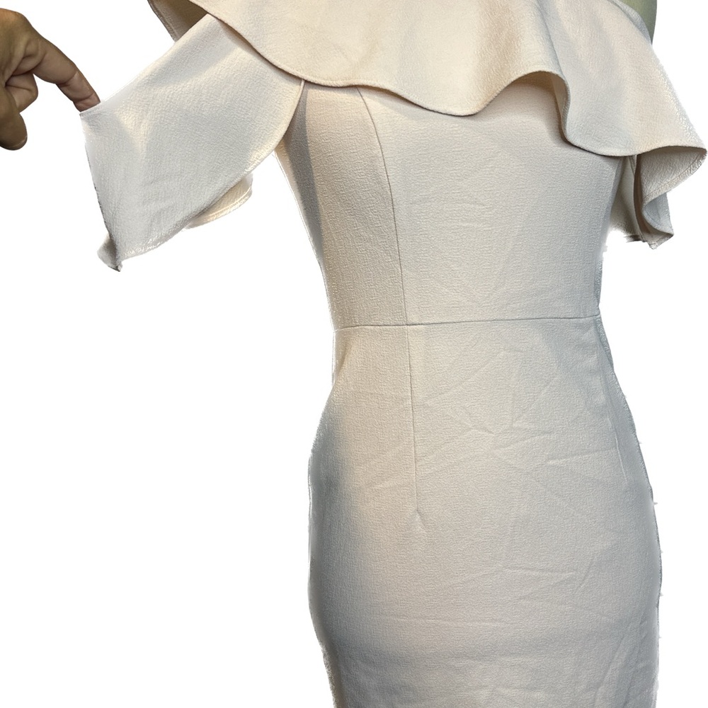 Nanette Lepore Off-White Ruffle Mini Dress